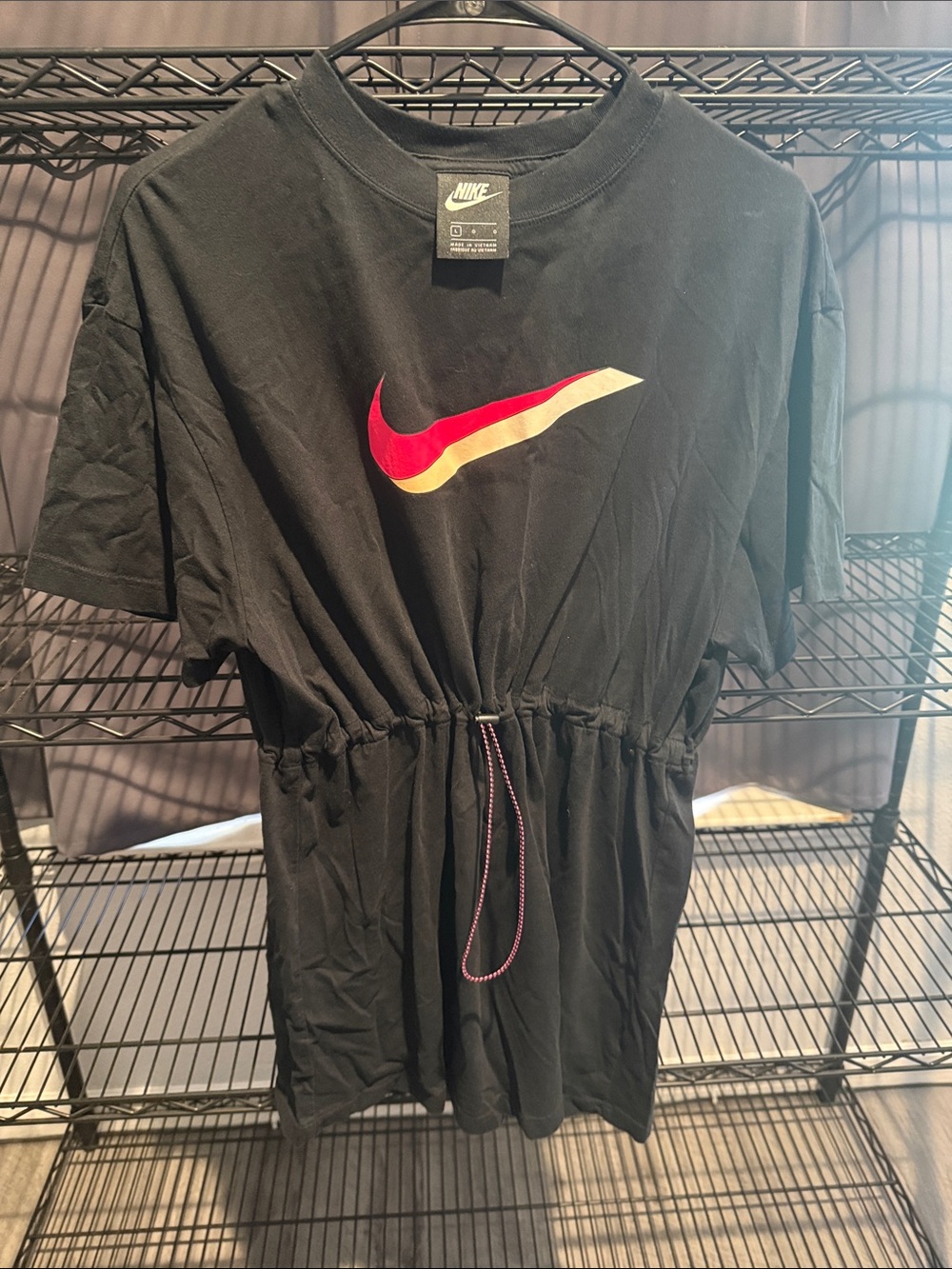 Nike Black Tee/Dress with White Swoosh Neck Tag